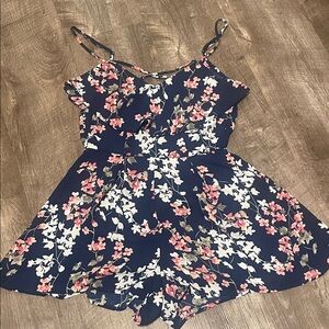 Trixxi Navy and Pink Floral Kids Romper